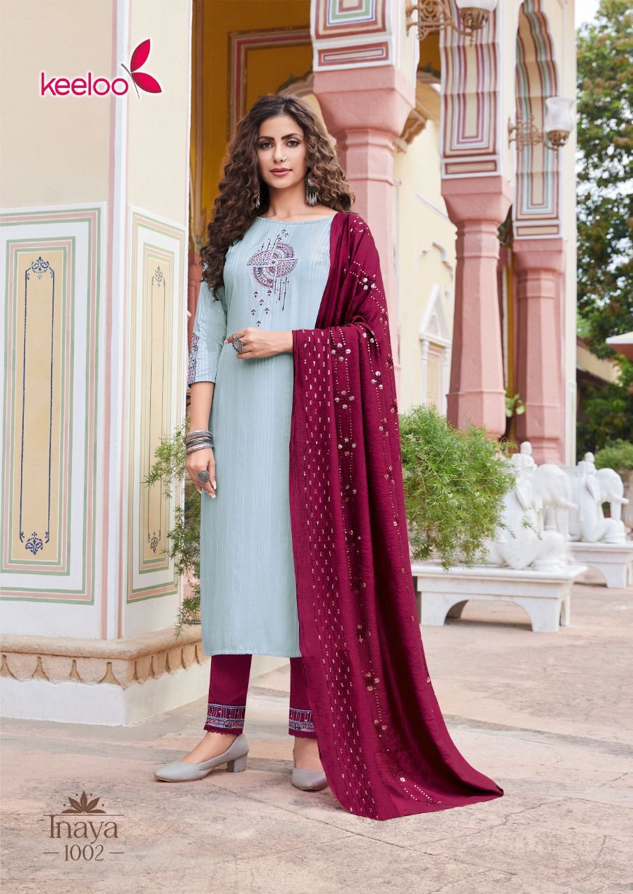 Keeloo Inaya 1 Wholesale Kurti Pant With Dupatta Collection